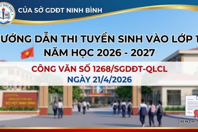 Công văn số 1268/SGDĐT-QLCL ngày 21/4/2026 của SGDĐT Ninh Bình về việc hướng dẫn thi tuyển sinh vào lớp 10 năm học 2026 – 2027