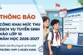 Thông báo công khai mức thu dịch vụ tuyển sinh vào lớp 10 năm học 2026-2027