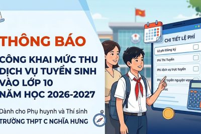 Thông báo công khai mức thu dịch vụ tuyển sinh vào lớp 10 năm học 2026-2027